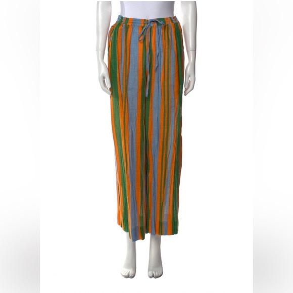 Diane von Furstenberg Striped Multicolor Wide-Leg Pants
